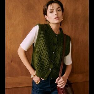 Sezane Roxane Cardigan Perfect Green - Size S